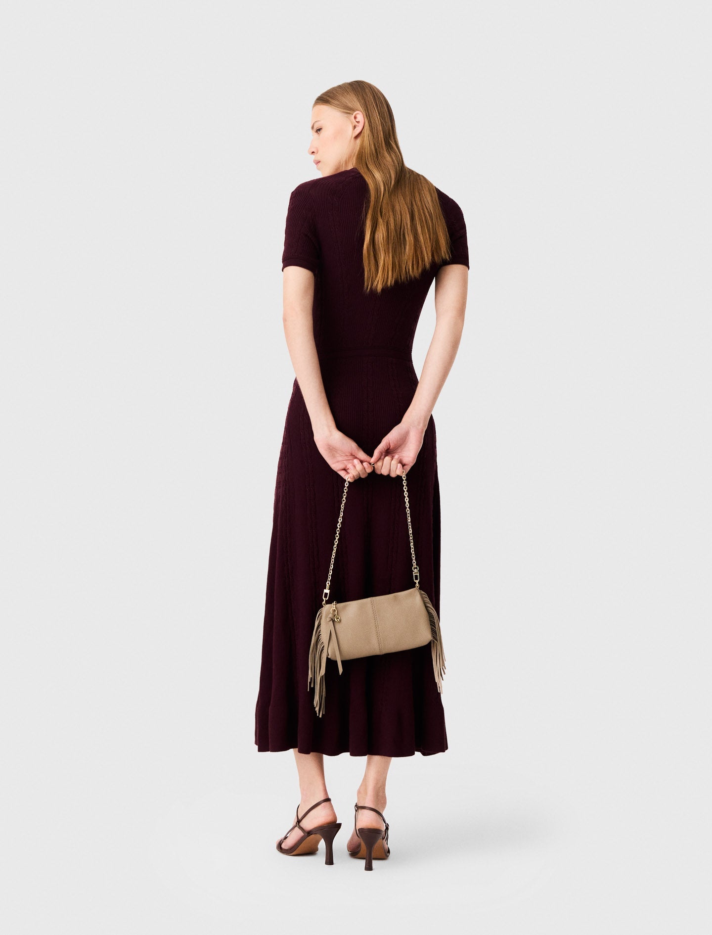 Knit maxi dress Burgundy