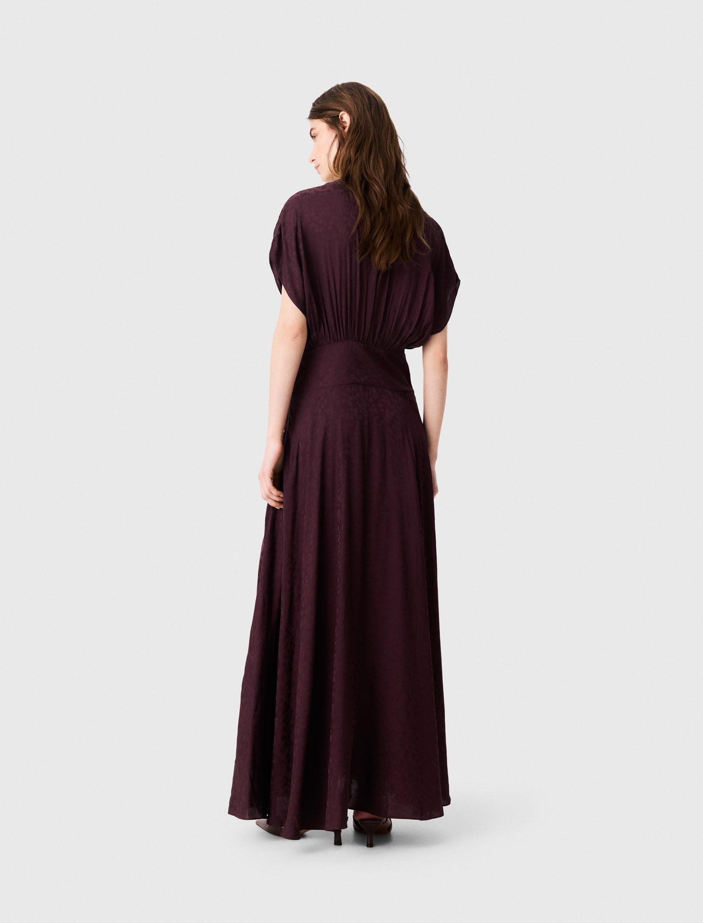 Jacquard print maxi dress Burgundy