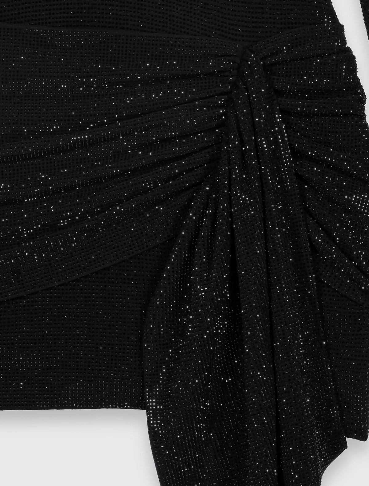 Short dress with rhinestones and a bow Black