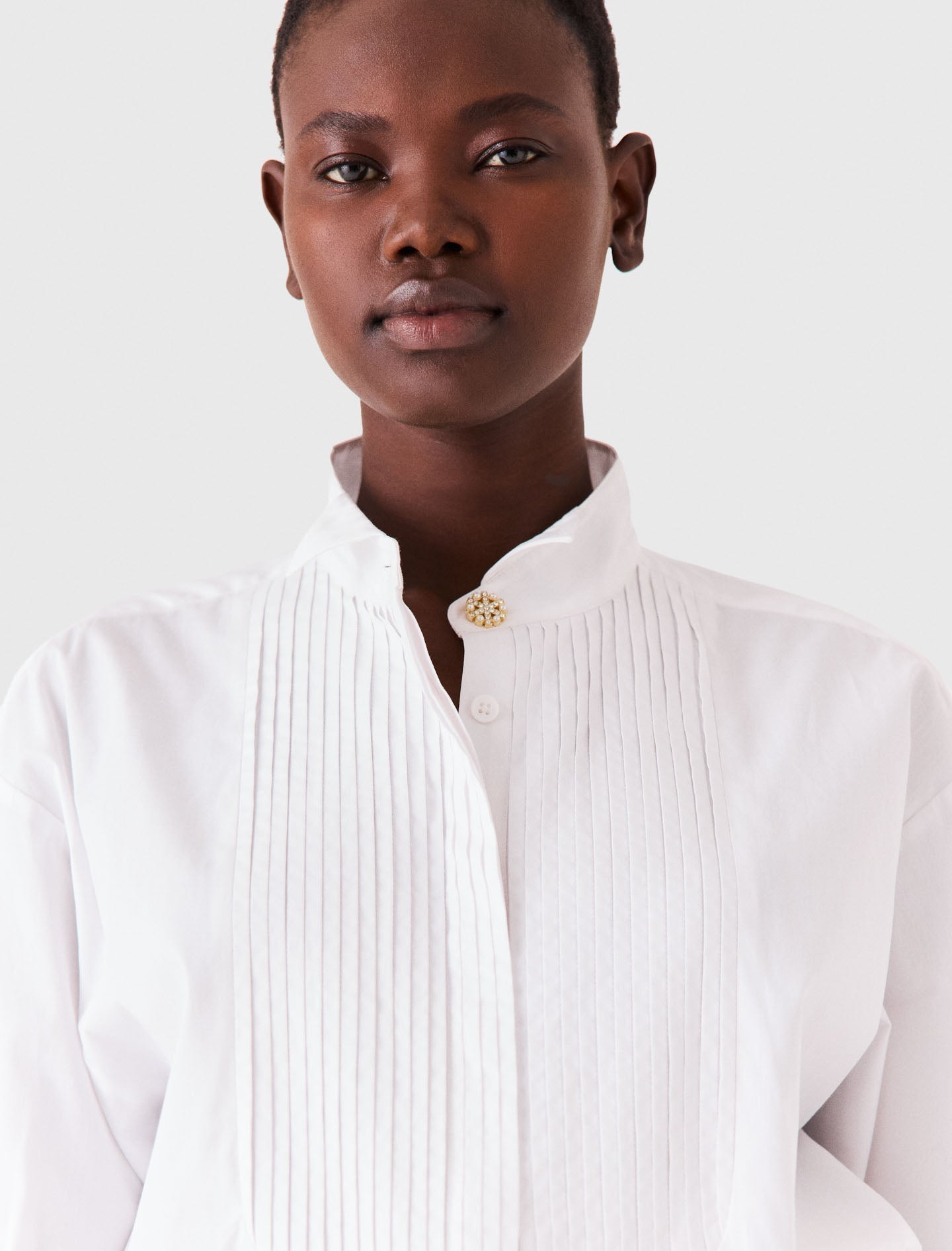 Shirt dress with removable skirt White/Navy