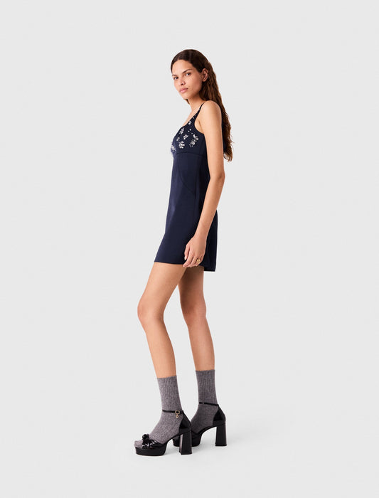 Maje Woven Dress Navy