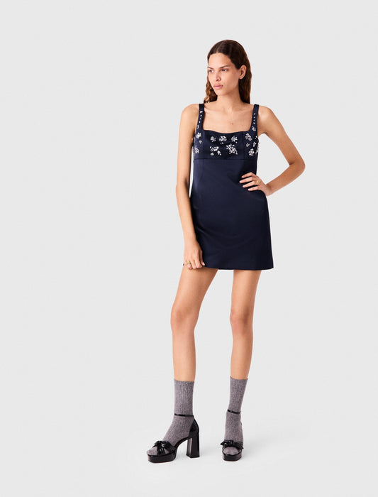 Maje Woven Dress Navy