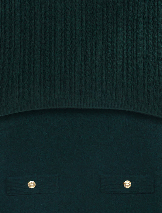Knit dress with removable sweater Bottle Green