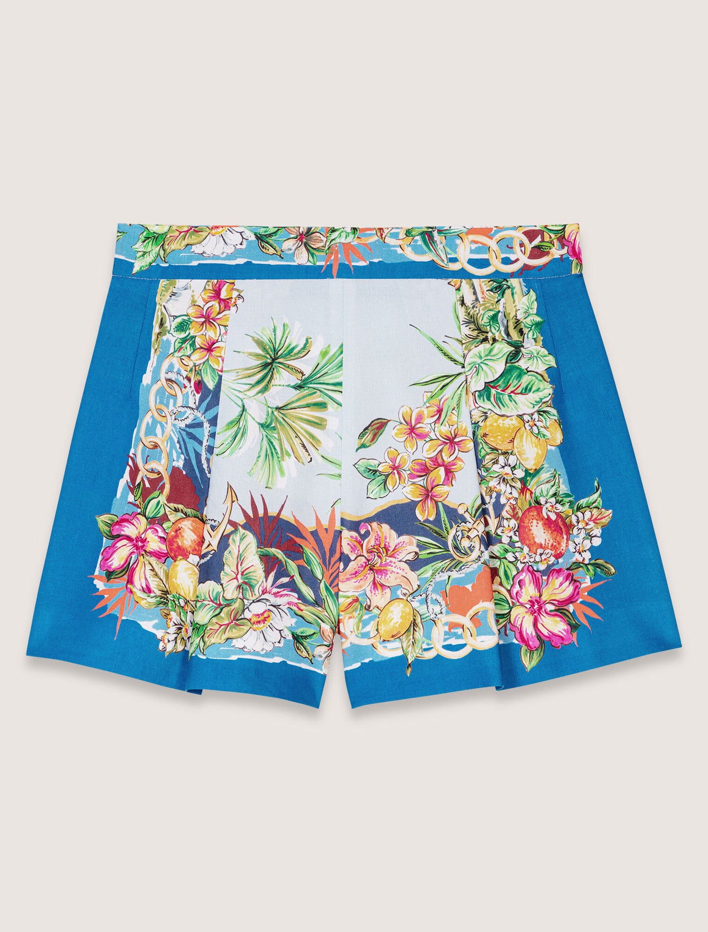 Multicolor floral print-Patterned shorts