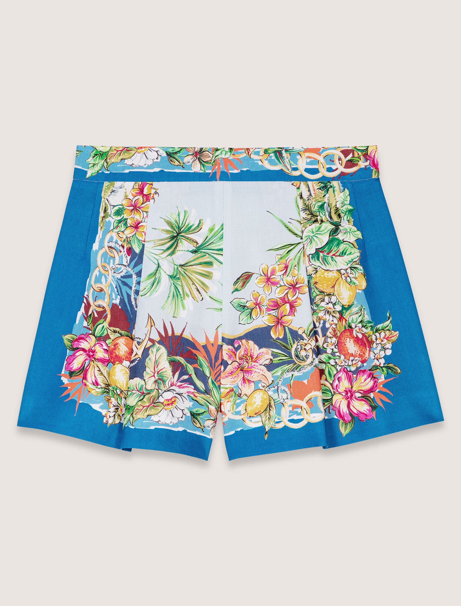 Multicolor floral print-Patterned shorts