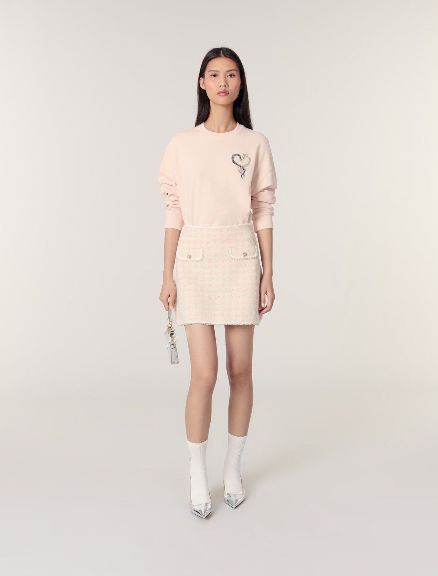 Pink featured Embroidered sweatshirt