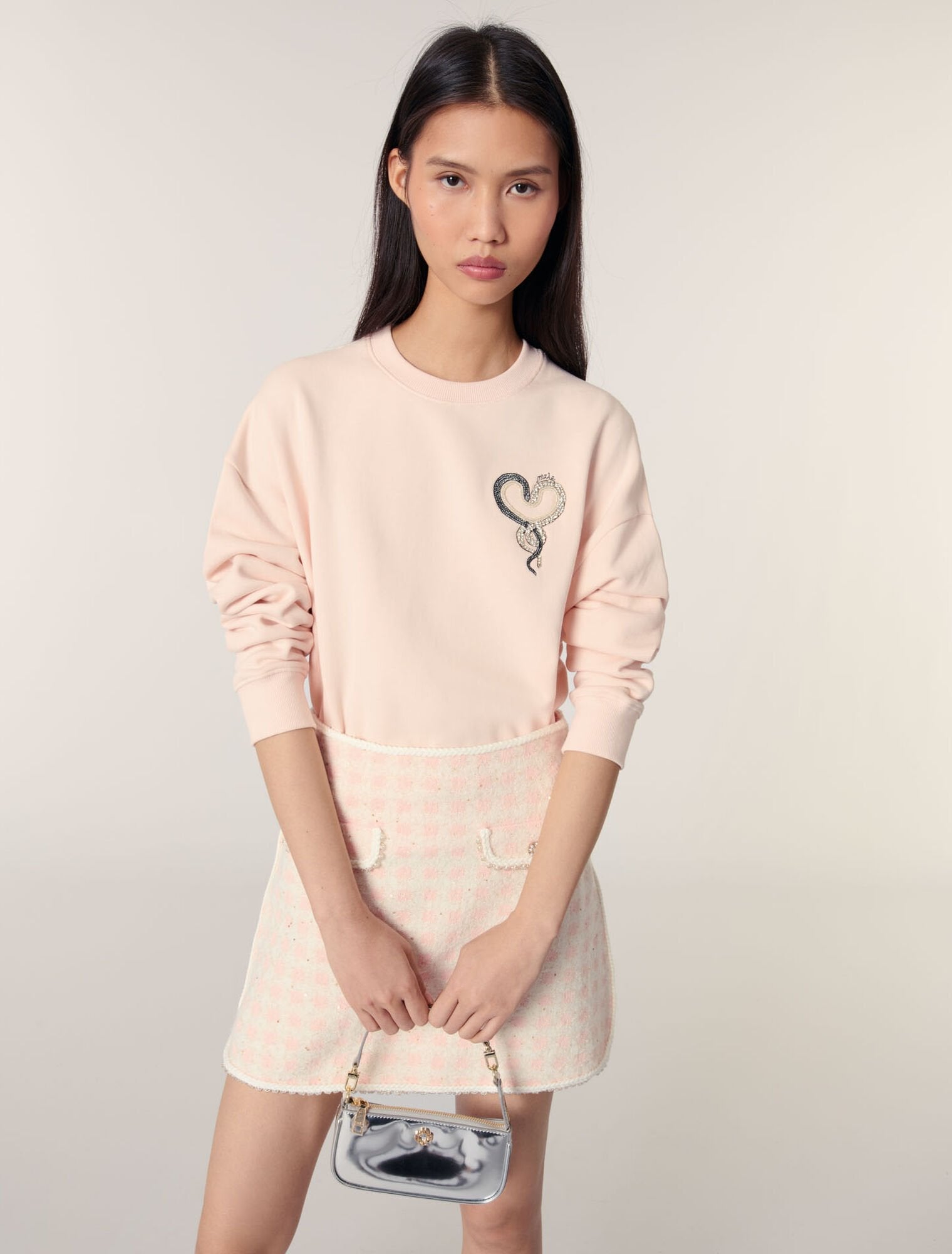 Pink Embroidered sweatshirt