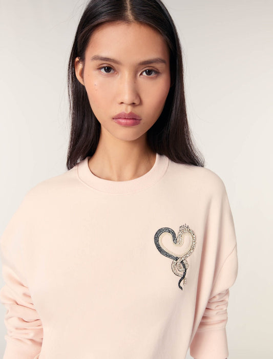 Pink Embroidered sweatshirt