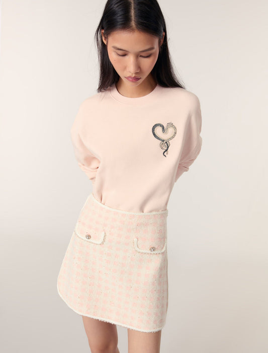 Pink Embroidered sweatshirt