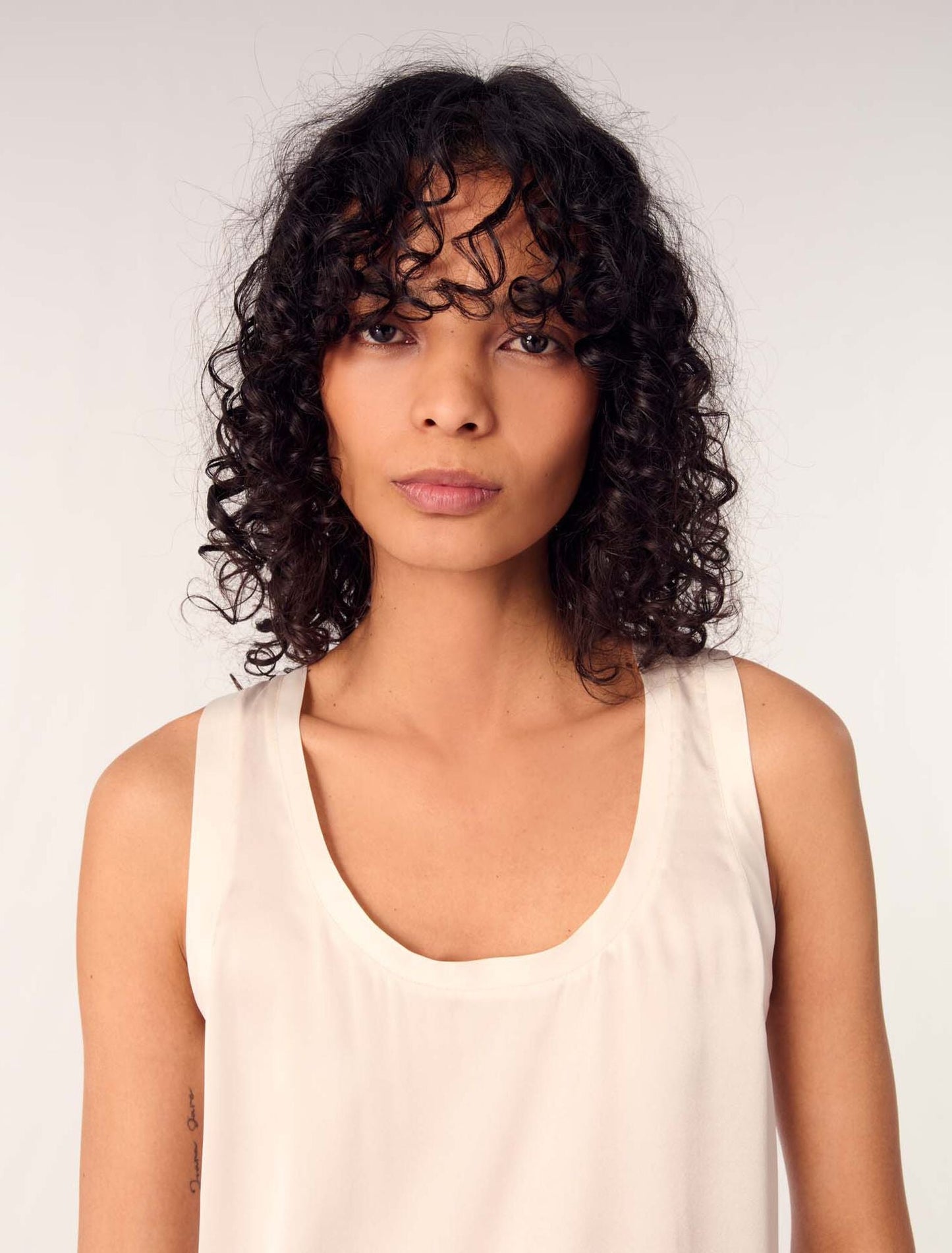 White-Silk tank top