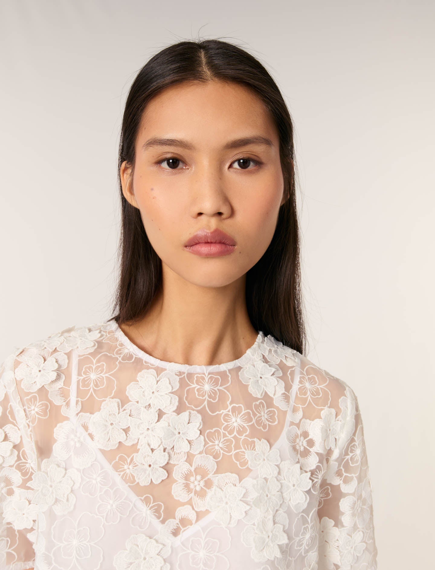 White Floral Lace T-shirt