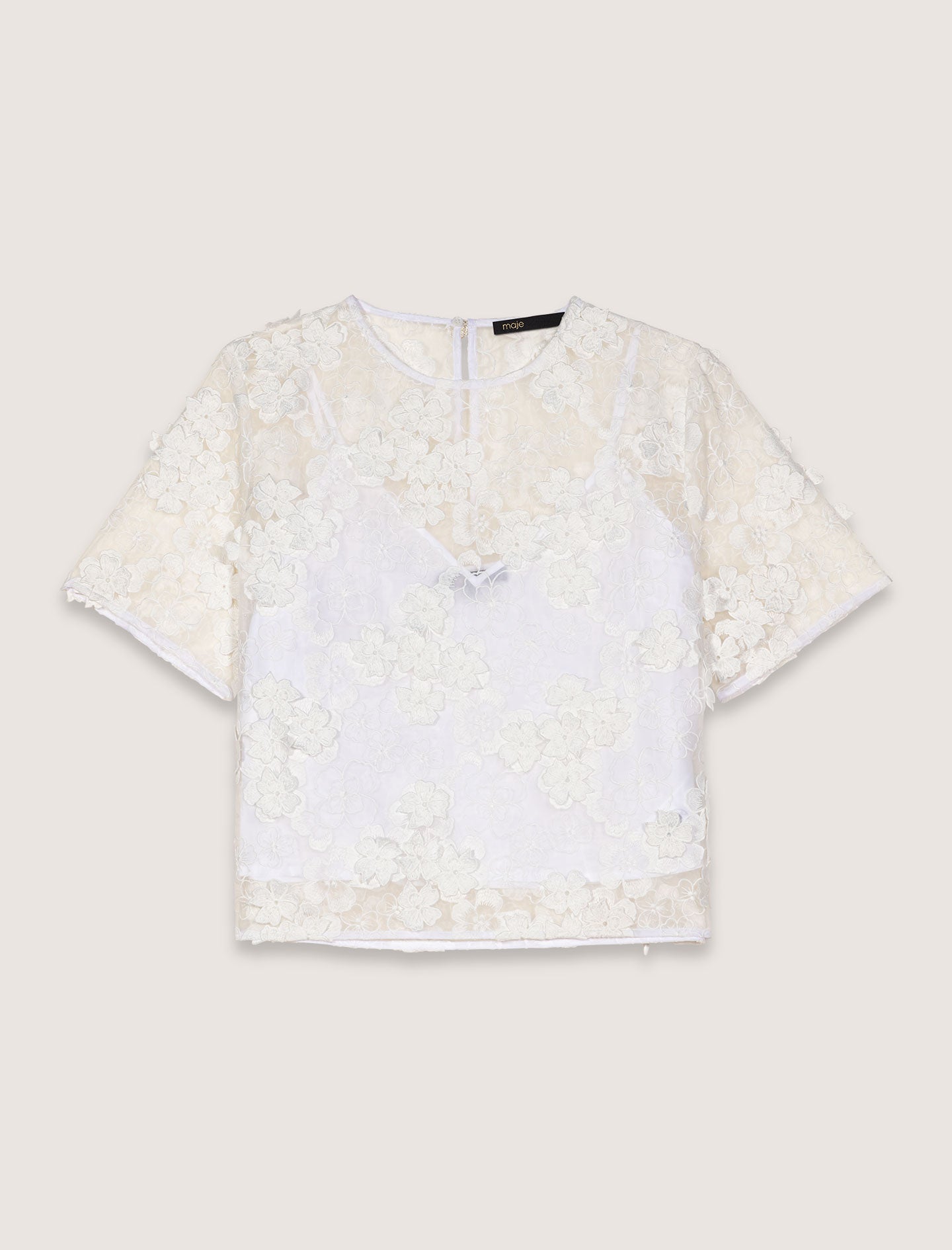 White Floral Lace T-shirt