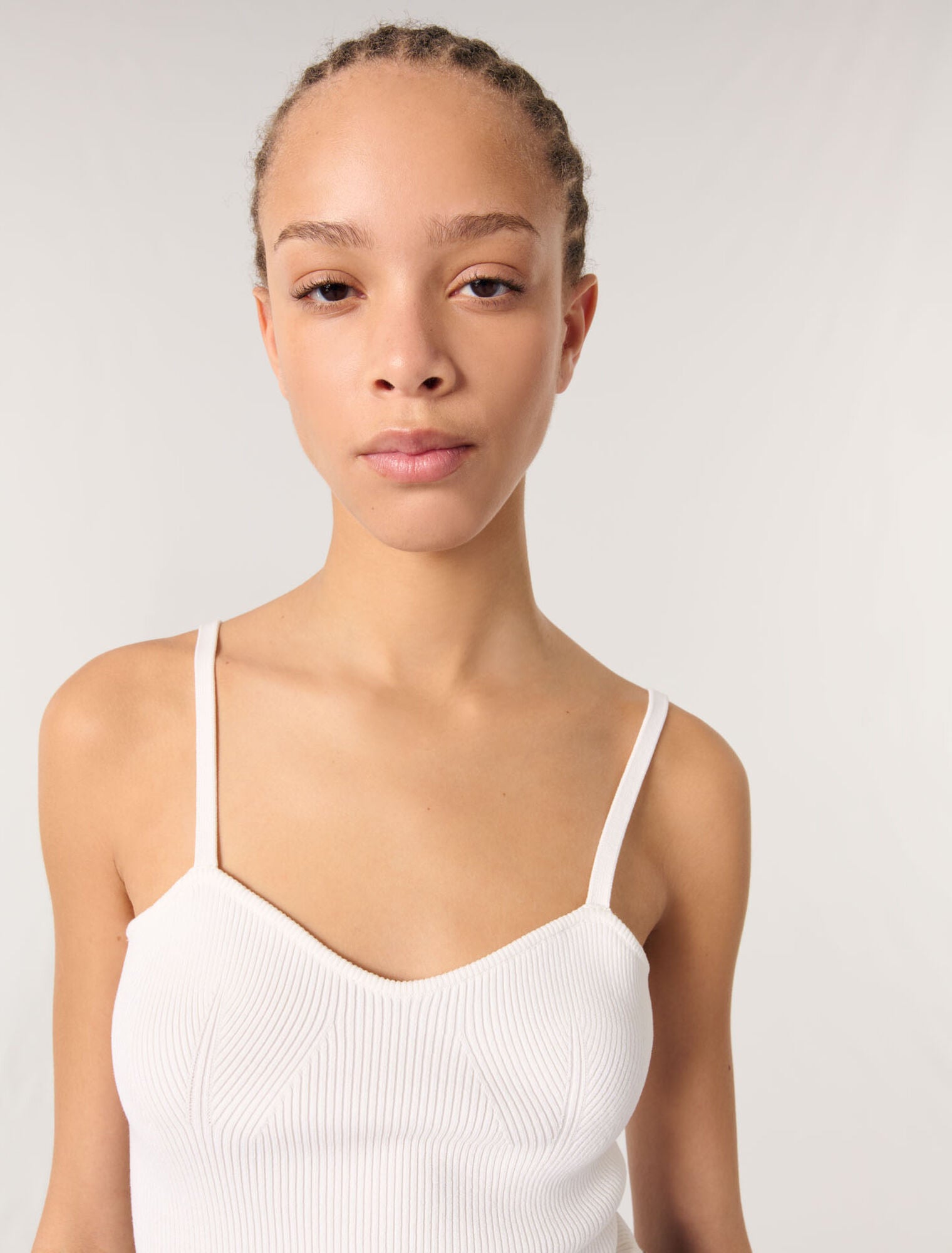 White-Rib knit top