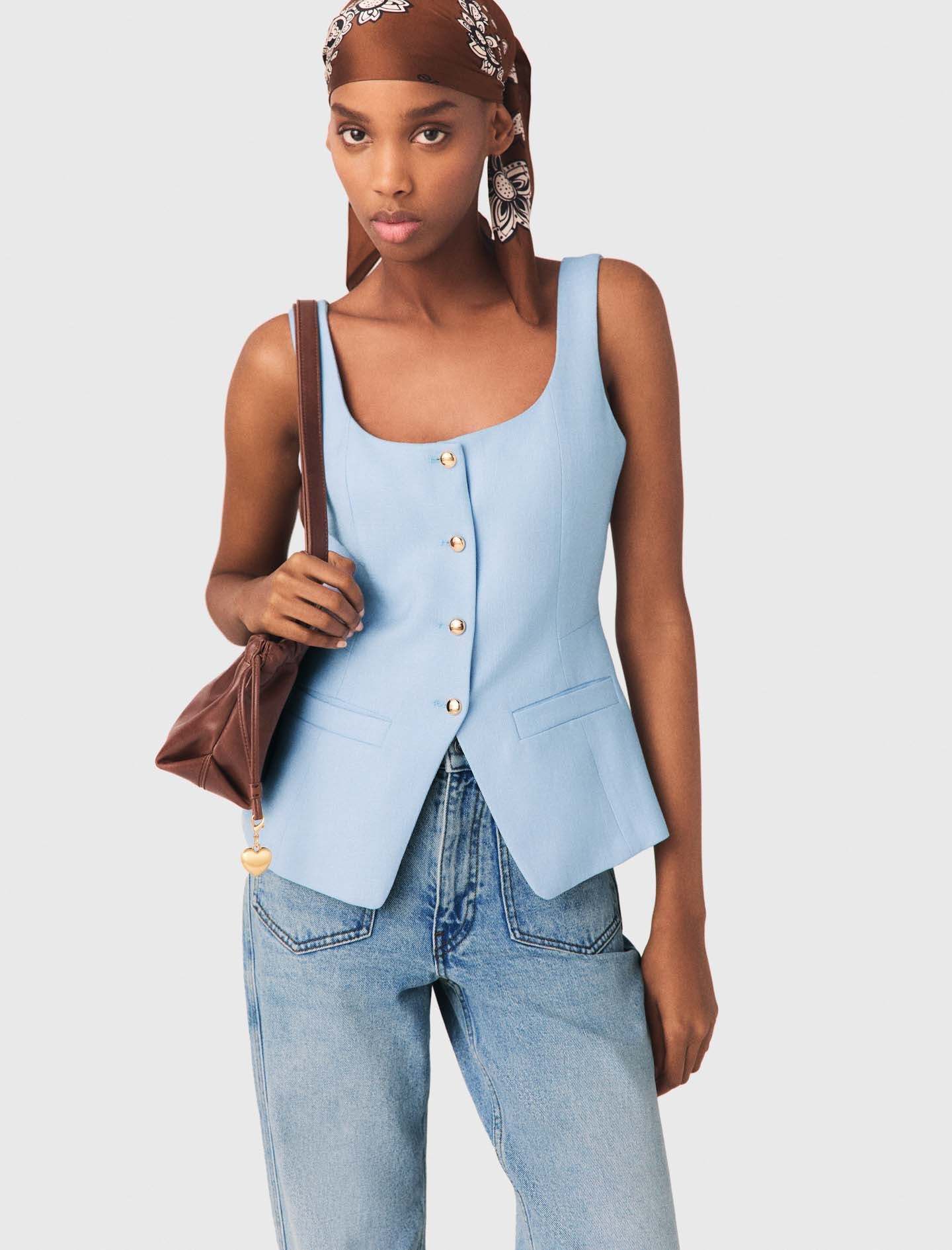 Long Tailored Jacket Blue Sky
