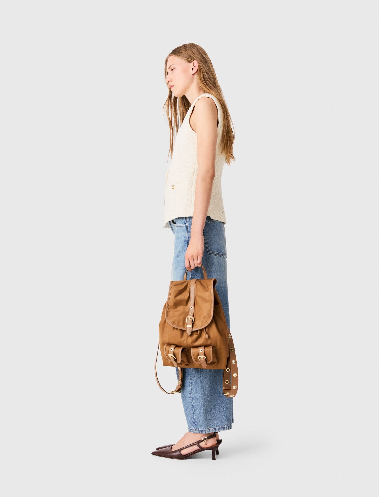 Long tweed jacket Ecru