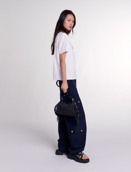 White  -"Paris" diamanté T-shirt