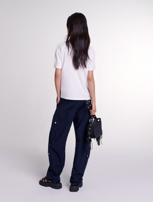 White  -"Paris" diamanté T-shirt