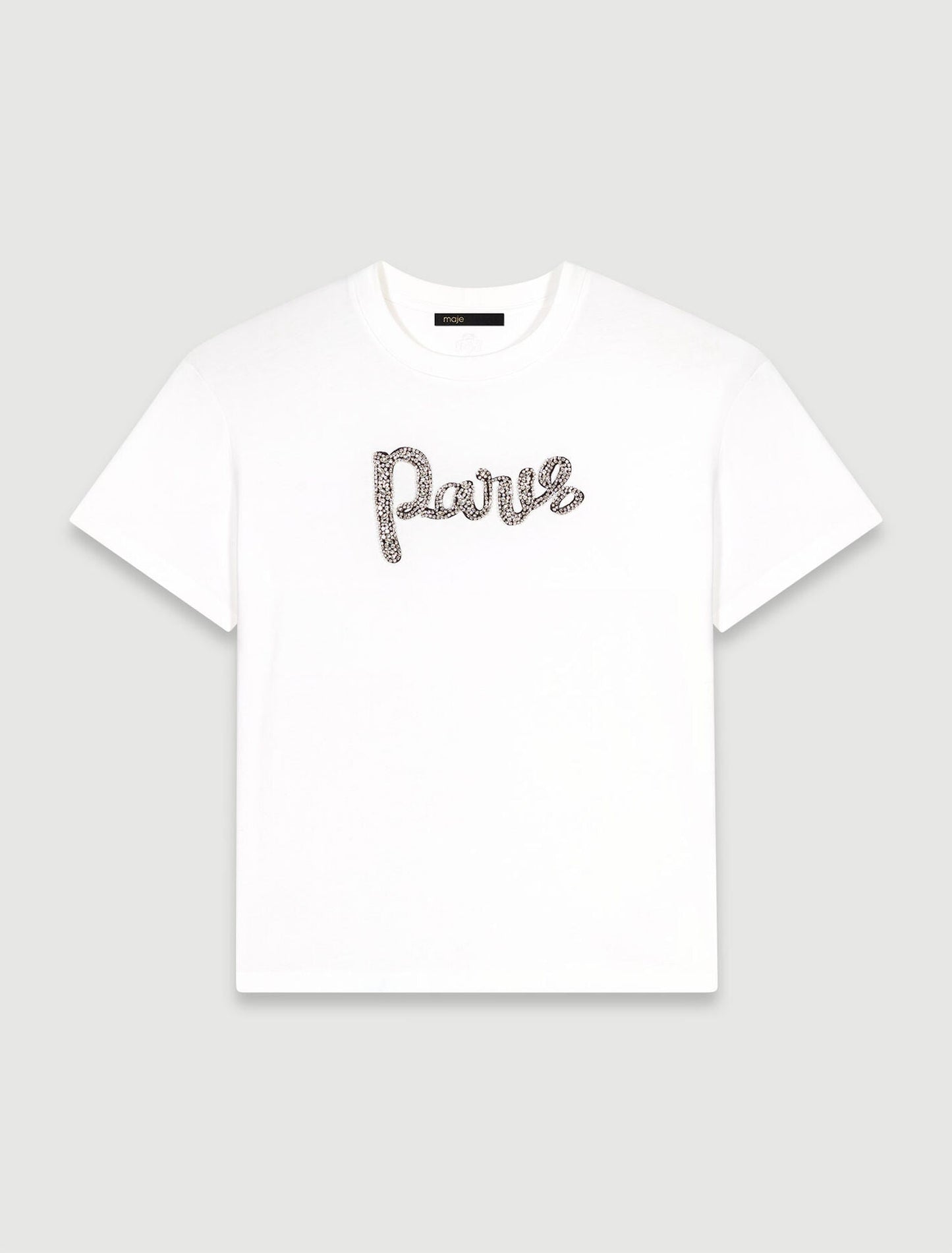 White  -"Paris" diamanté T-shirt