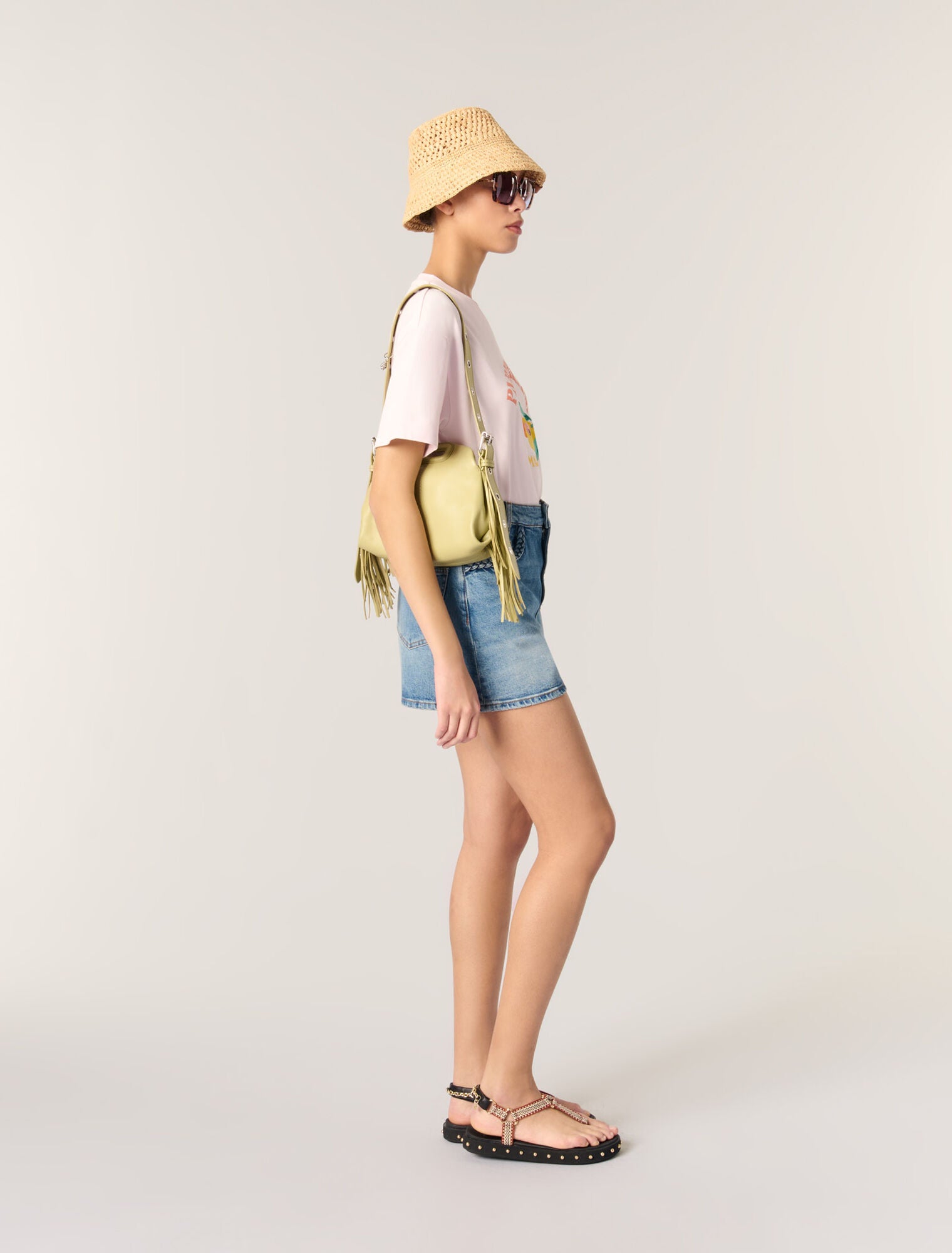 Pale Pink-Printed T-shirt