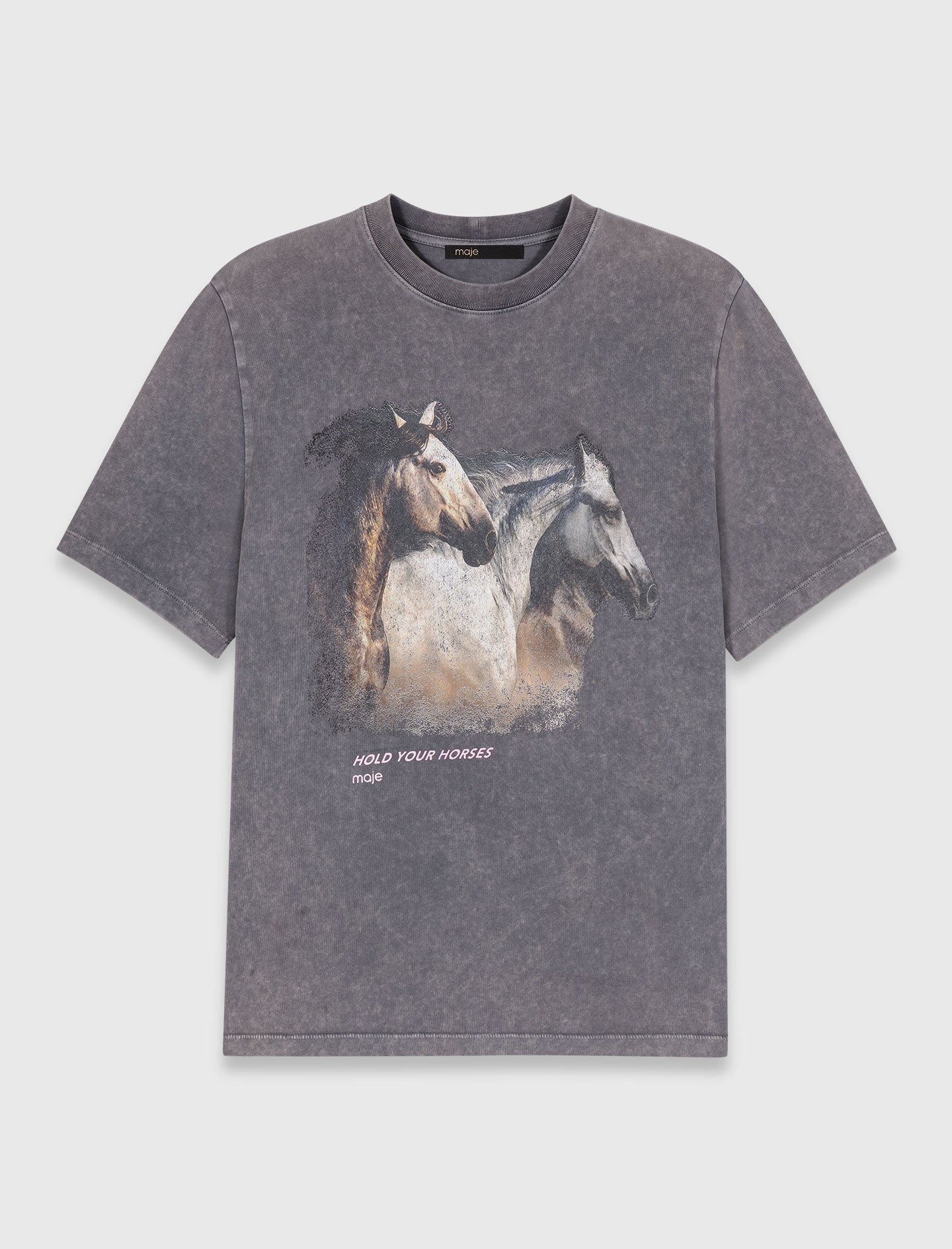 Horse Print T-Shirt Grey