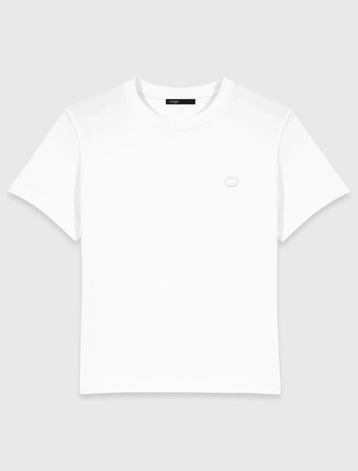 T-Shirt With Small Embroidered Logo White