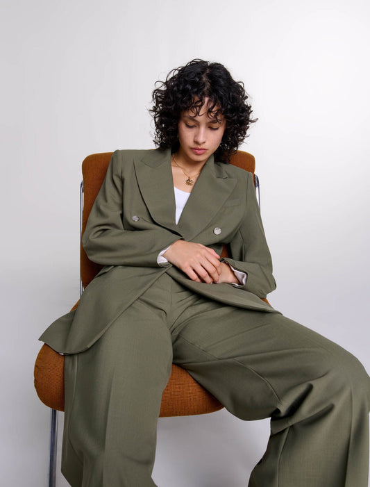 Khaki   Slim-fit suit jacket