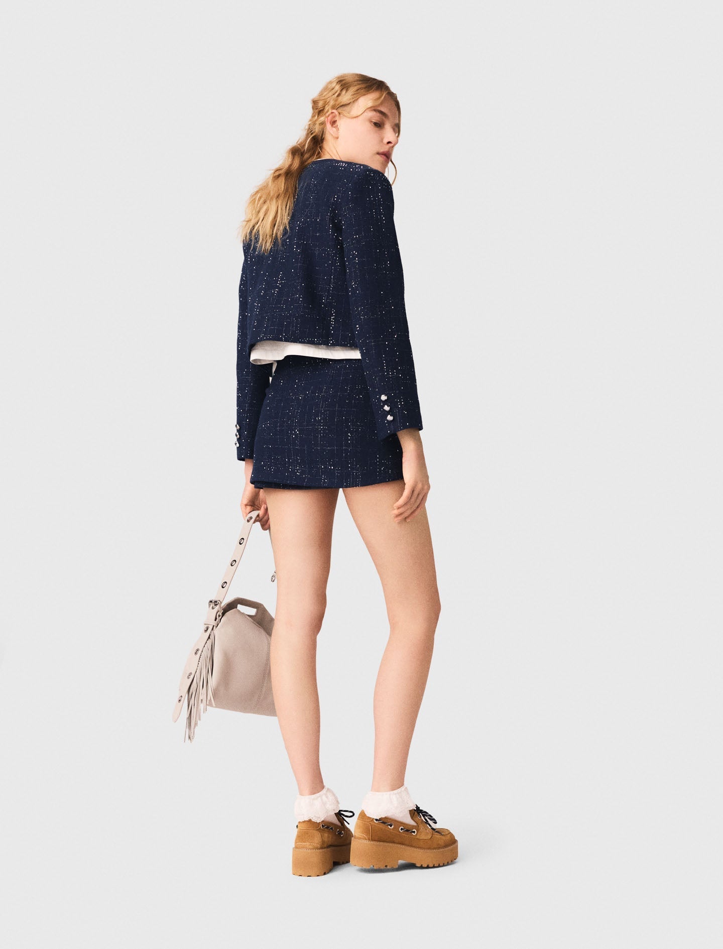 Short Jacket With Patch Pockets NAVY