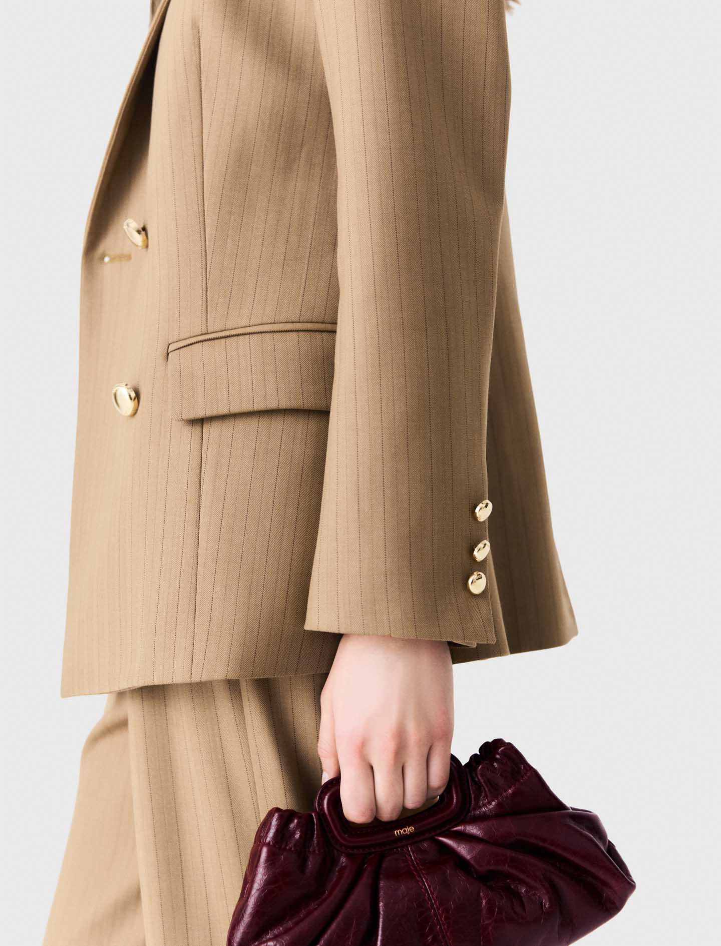 Double-breasted suit jacket Beige