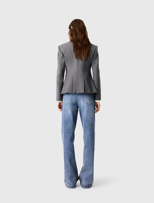 Short Bar-style suit jacket Grey