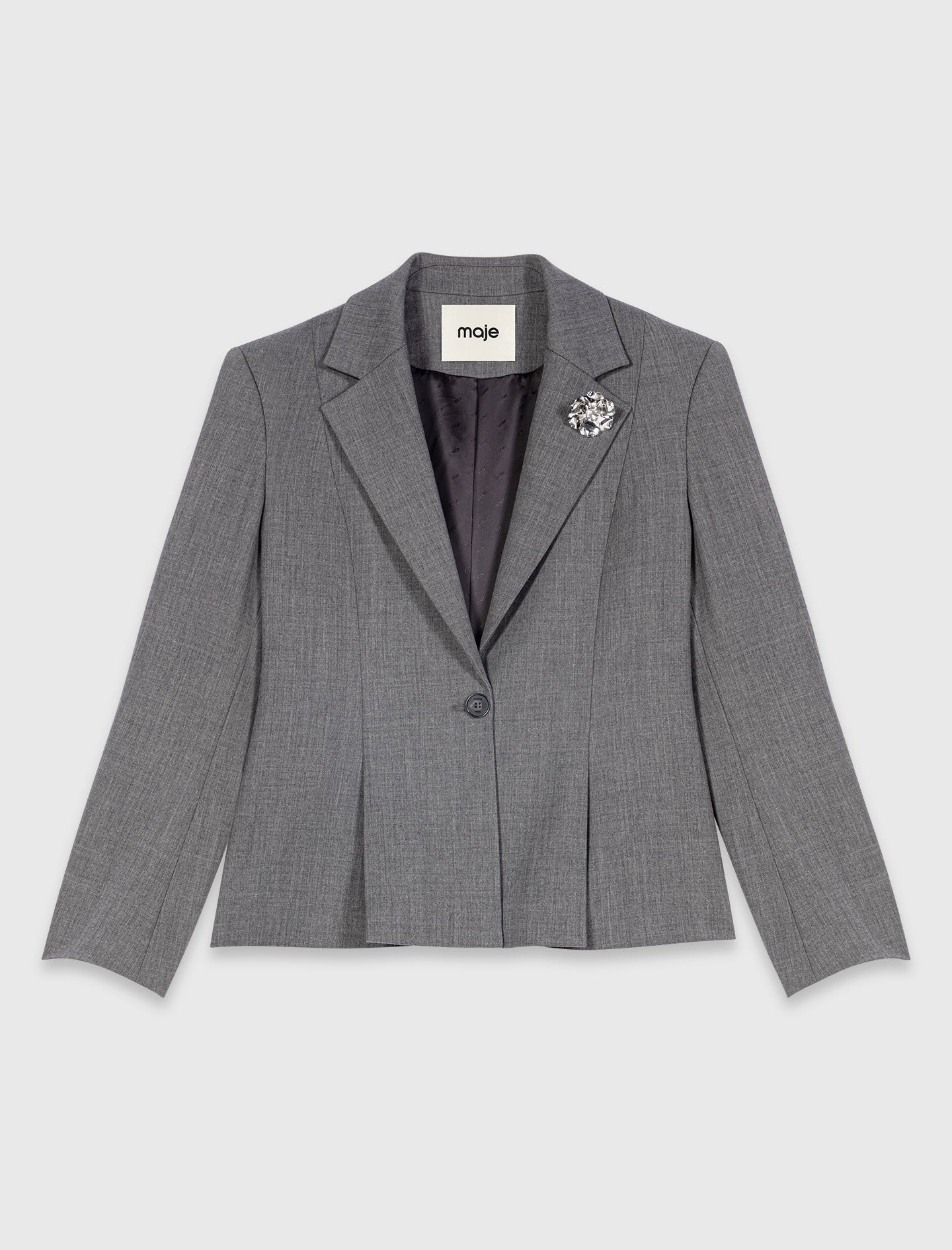 Short Bar-style suit jacket Grey