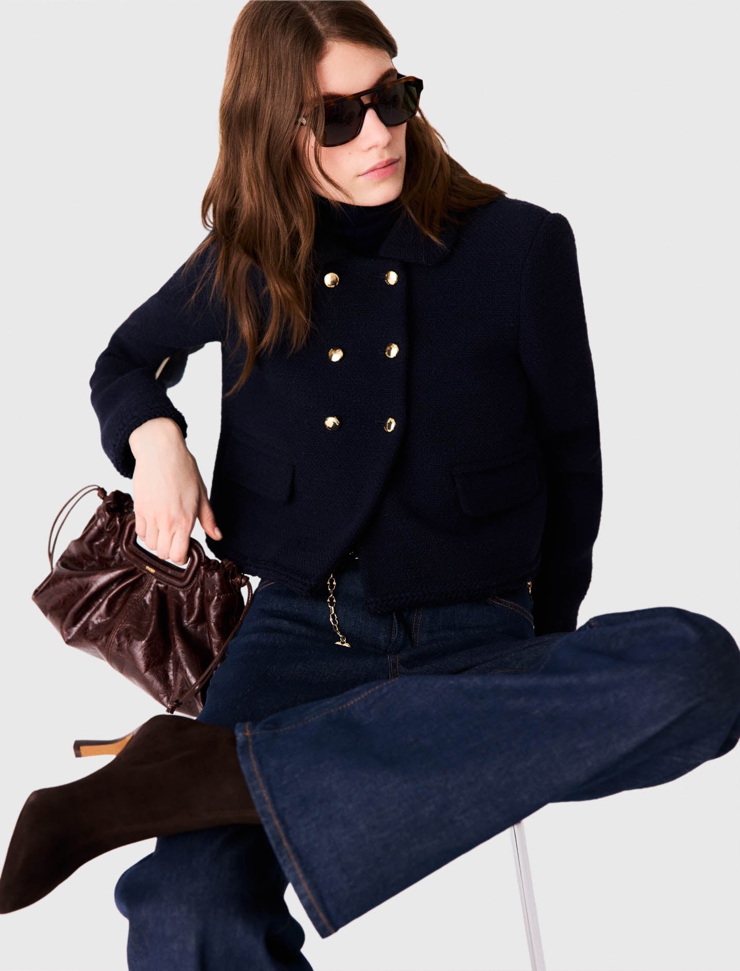 Short tweed jacket Navy