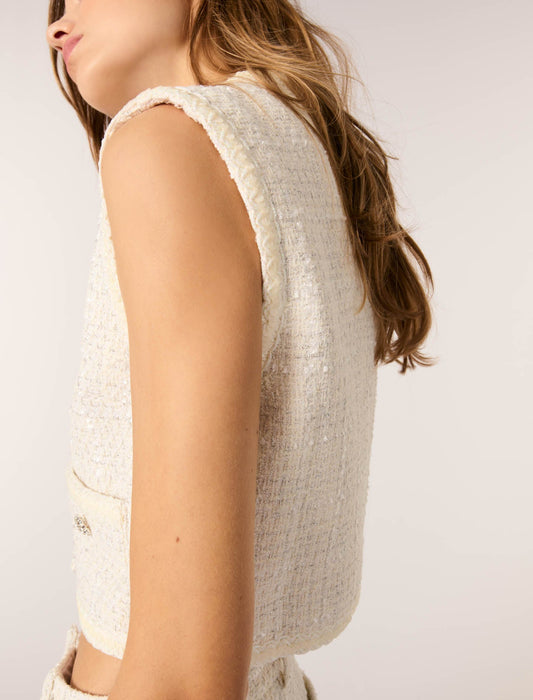 Ecru Tweed Waistcoat